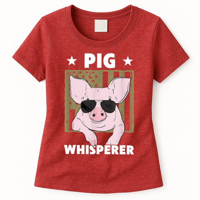 Pig Whisperer Pig Design For Hog Farmer Womens T-Shirt