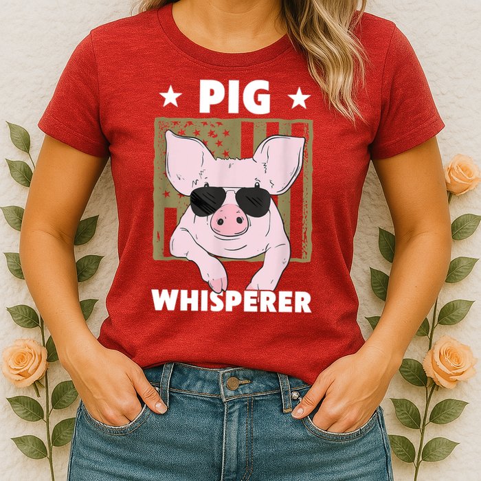 Pig Whisperer Pig Design For Hog Farmer Womens T-Shirt