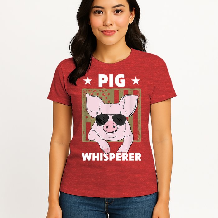 Pig Whisperer Pig Design For Hog Farmer Womens T-Shirt