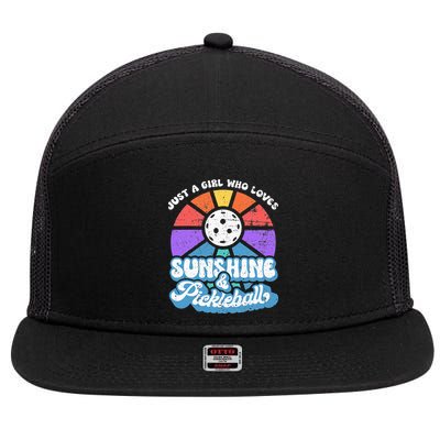 Pickleball Wo Pickleball Pickleball Lover 7 Panel Mesh Trucker Snapback Hat