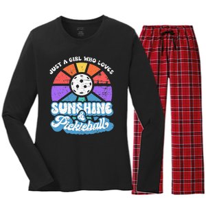 Pickleball Wo Pickleball Pickleball Lover Women's Long Sleeve Flannel Pajama Set 