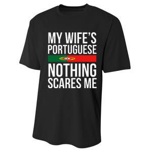 Portuguese Wife Portugal Husband Anniversary Wedding Gift Performance Sprint T-Shirt