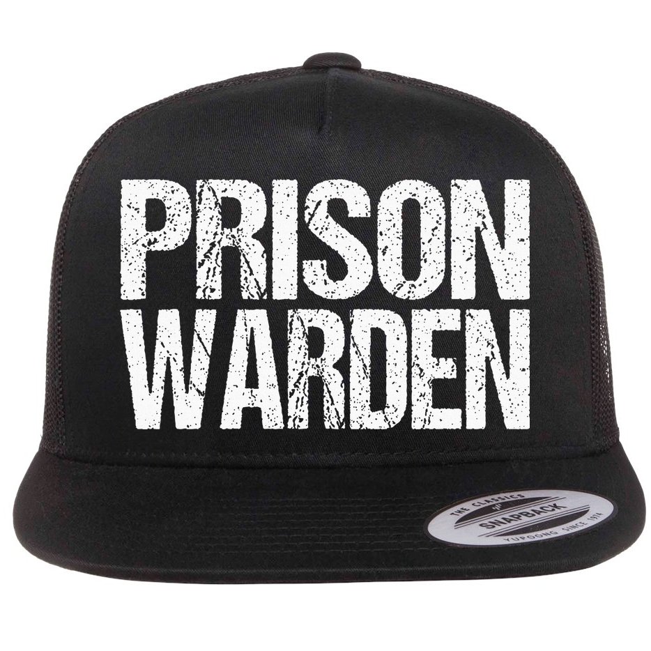 Prison Warden Police Officer Guard Lazy Halloween Flat Bill Trucker Hat