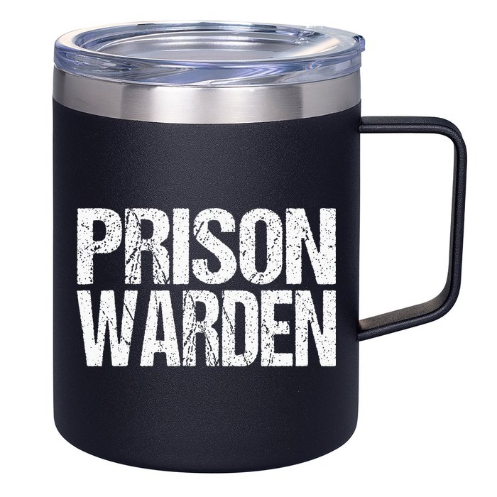 Prison Warden Police Officer Guard Lazy Halloween 12oz Stainless Steel Coffee Mug
