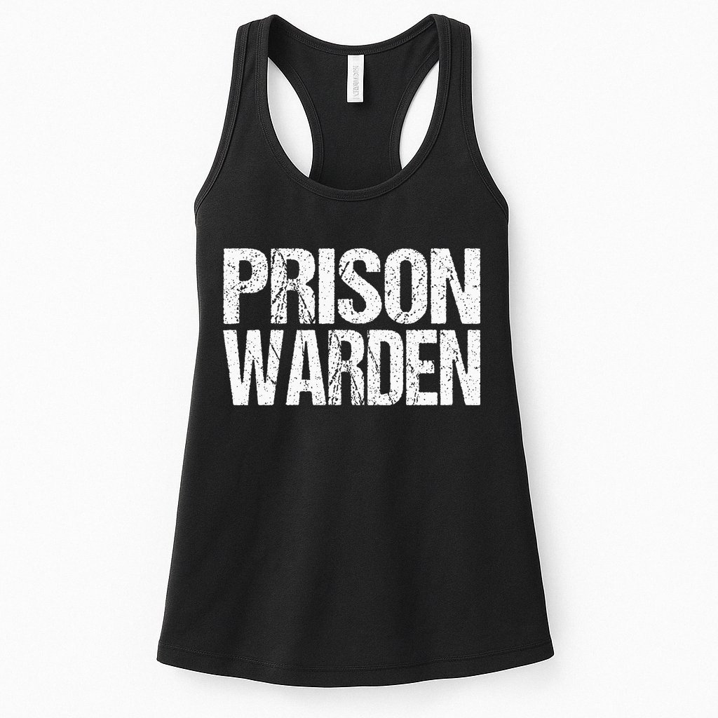 Prison Warden Police Officer Guard Lazy Halloween Womens Tank Top