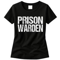 Prison Warden Police Officer Guard Lazy Halloween Womens T-Shirt