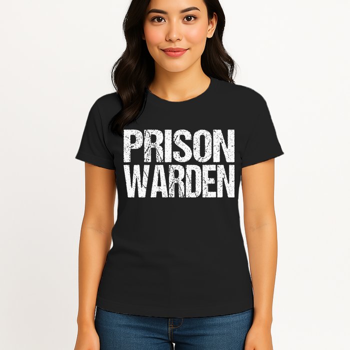 Prison Warden Police Officer Guard Lazy Halloween Womens T-Shirt