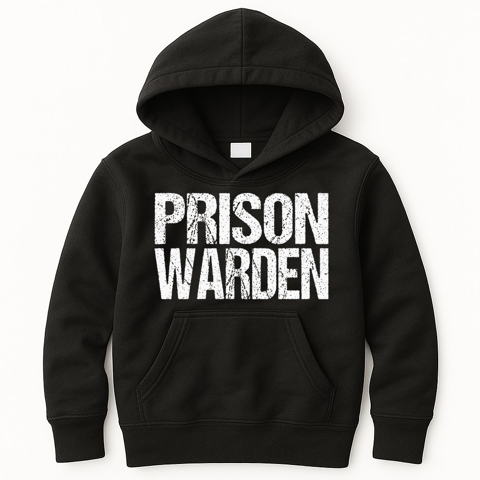 Prison Warden Police Officer Guard Lazy Halloween Kids Hoodie
