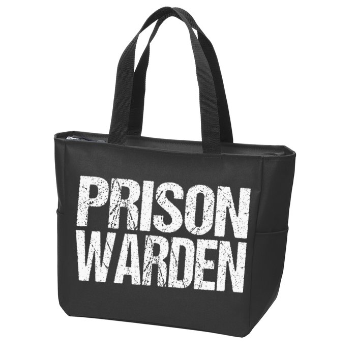Prison Warden Police Officer Guard Lazy Halloween Zip Tote Bag