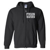 Prison Warden Police Officer Guard Lazy Halloween Full Zip Hoodie