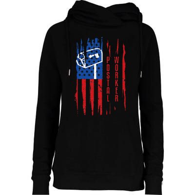 Postal Worker Patriotic US Post Mail Carrier Man Womens Funnel Neck Pullover Hood