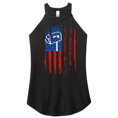 Postal Worker Patriotic US Post Mail Carrier Man Women’s Perfect Tri Rocker Tank