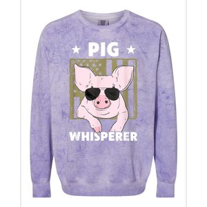 Pig Whisperer Pig Design For Hog Farmer Colorblast Crewneck Sweatshirt