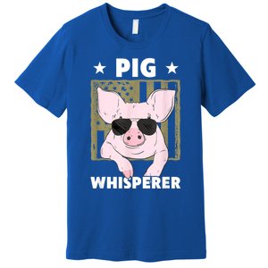 Pig Whisperer Pig Design For Hog Farmer Premium T-Shirt