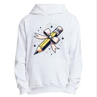 Pencil With Pink Coquette Bow Back To School Teacher Life Urban Pullover Hoodie