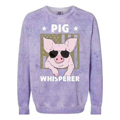 Pig Whisperer Pig Design For Hog Farmer Colorblast Crewneck Sweatshirt