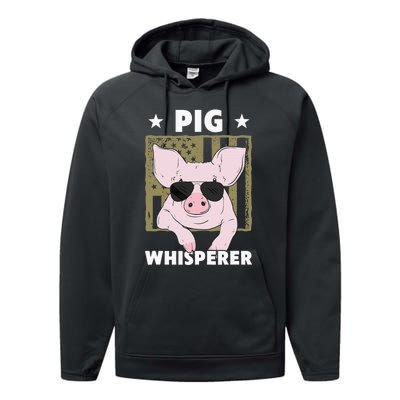 Pig Whisperer Pig Design For Hog Farmer Performance Fleece Hoodie