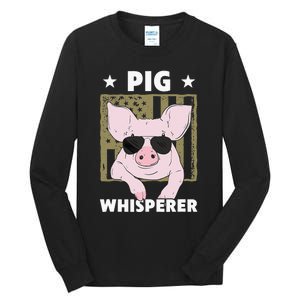 Pig Whisperer Pig Design For Hog Farmer Tall Long Sleeve T-Shirt