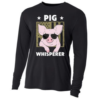 Pig Whisperer Pig Design For Hog Farmer Cooling Performance Long Sleeve Crew