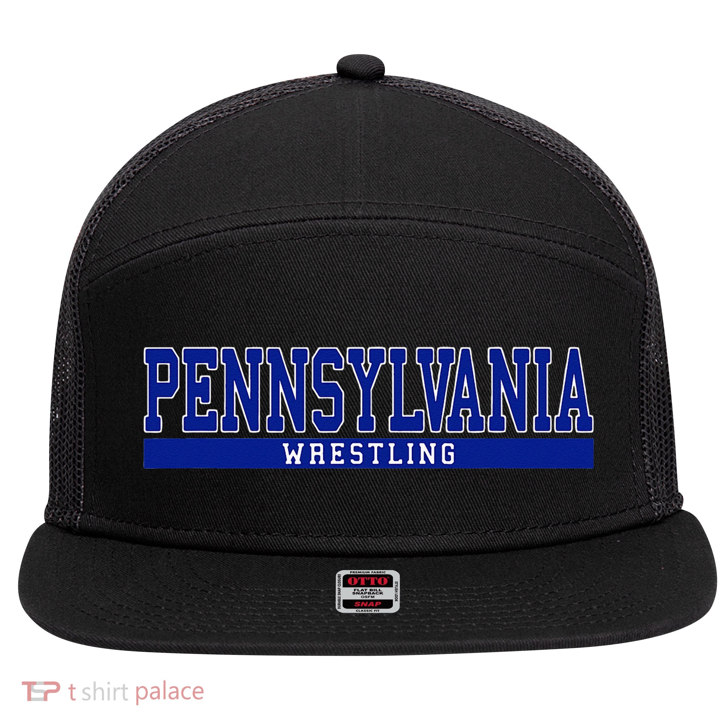 Pennsylvania Wrestling 7 Panel Mesh Trucker Snapback Hat