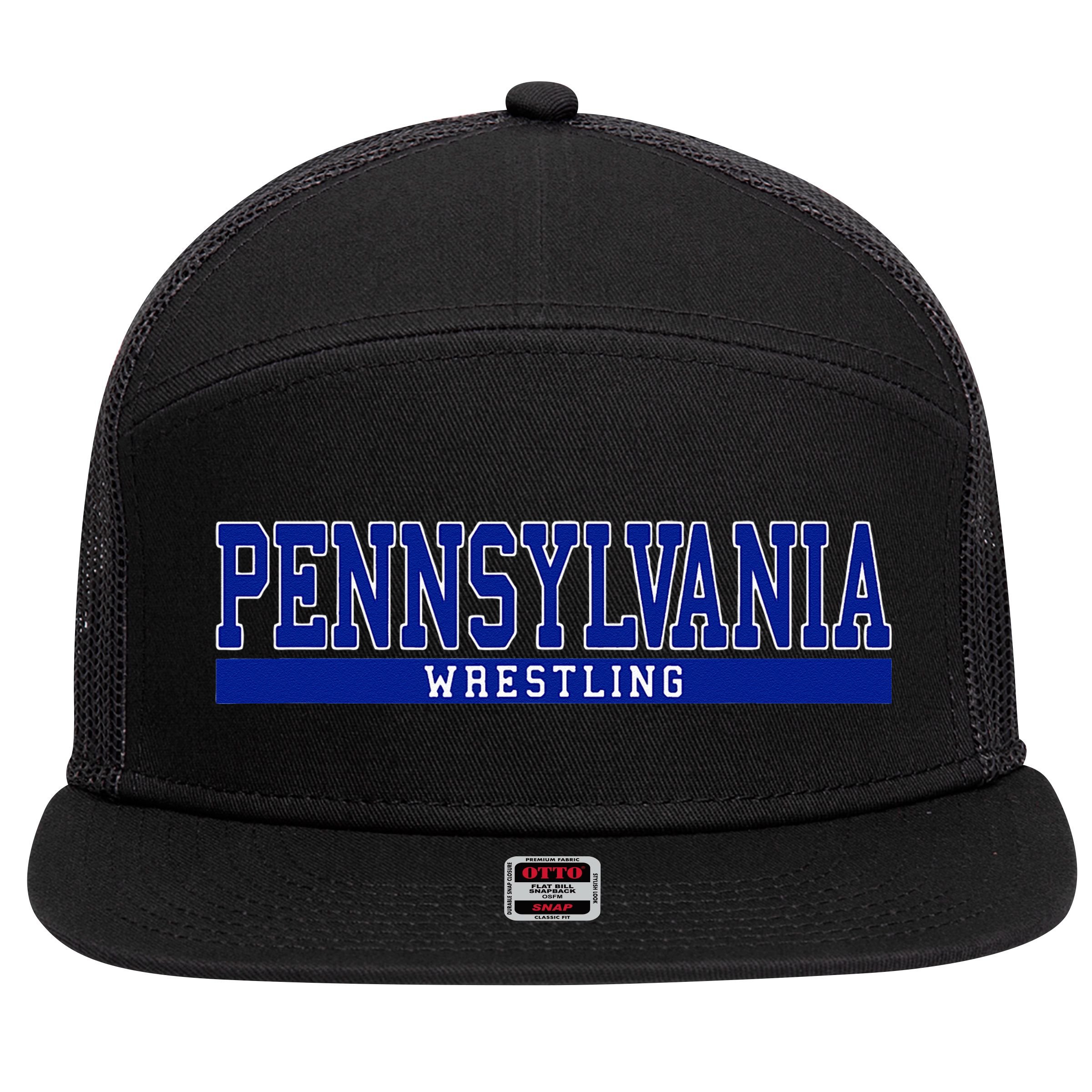 Pennsylvania Wrestling 7 Panel Mesh Trucker Snapback Hat