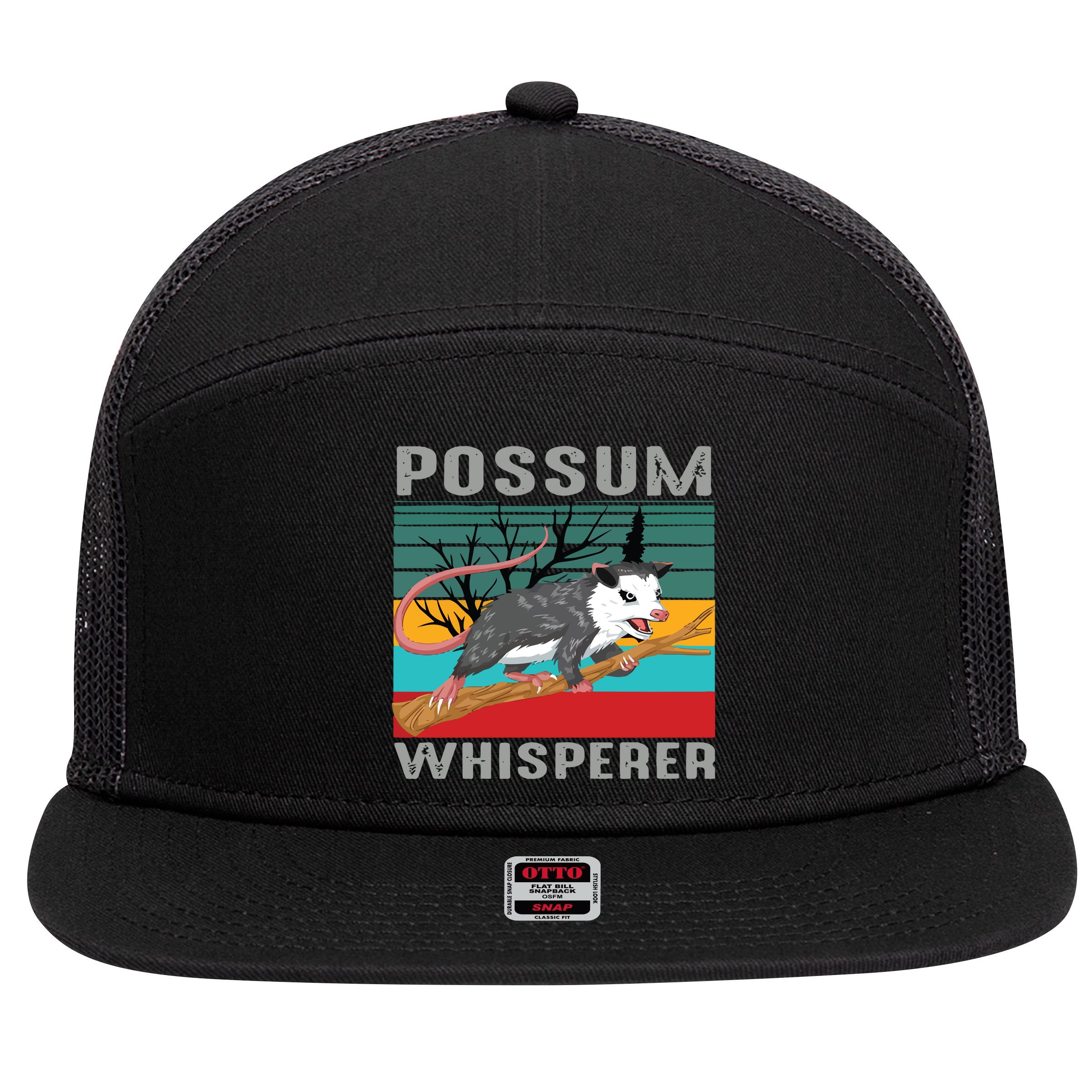 Possum Whisperer 7 Panel Mesh Trucker Snapback Hat