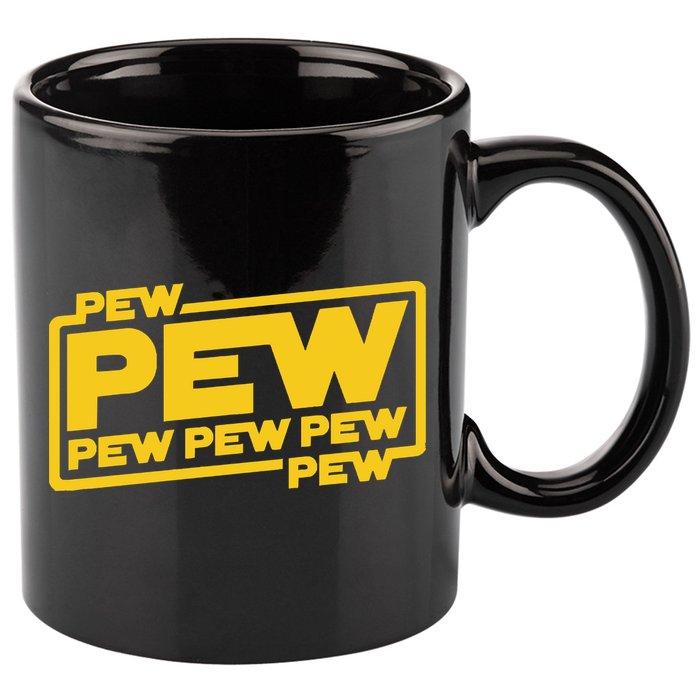 Pew Wars 11oz C Handle Ceramic Mug