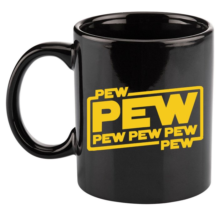 Pew Wars 11oz C Handle Ceramic Mug
