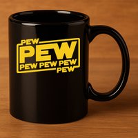 Pew Wars 11oz C Handle Ceramic Mug