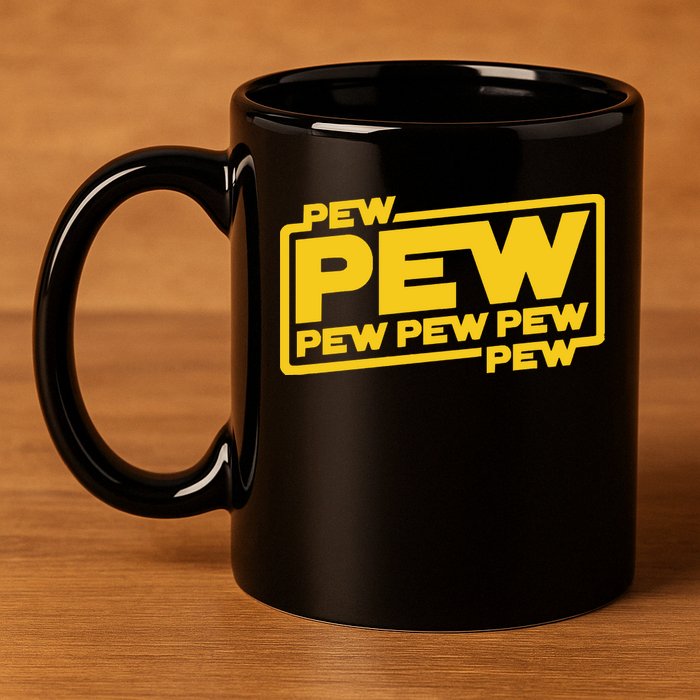 Pew Wars 11oz C Handle Ceramic Mug