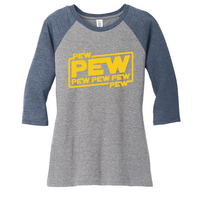 Pew Wars Women's Tri-Blend 3/4-Sleeve Raglan Shirt