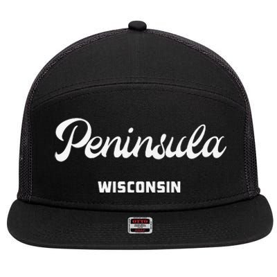 Peninsula Wisconsin 7 Panel Mesh Trucker Snapback Hat