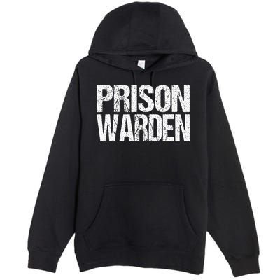 Prison Warden Police Officer Guard Lazy Halloween Costume Premium Pullover Hoodie