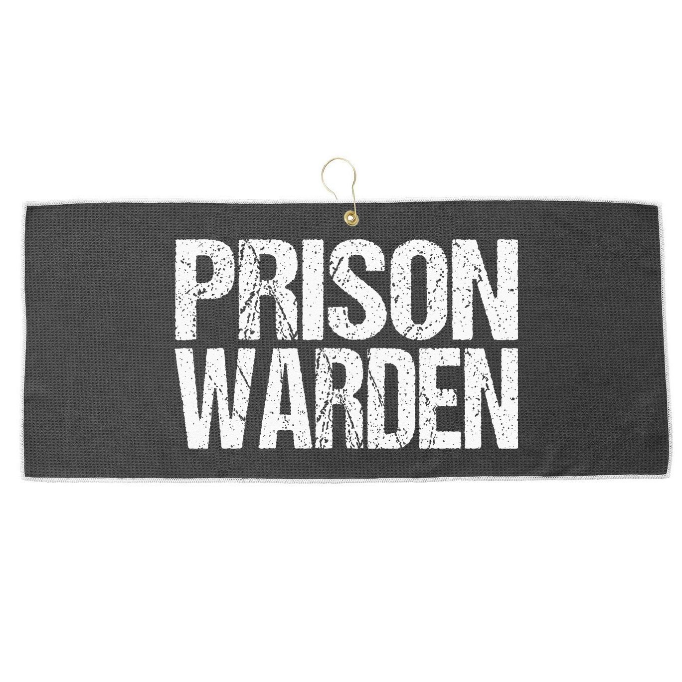 Prison Warden Police Officer Guard Lazy Halloween Costume Large Microfiber Waffle Golf Towel