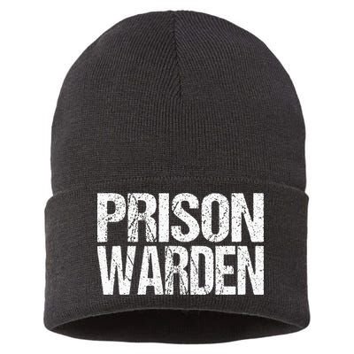 Prison Warden Police Officer Guard Lazy Halloween Costume Sustainable Knit Beanie