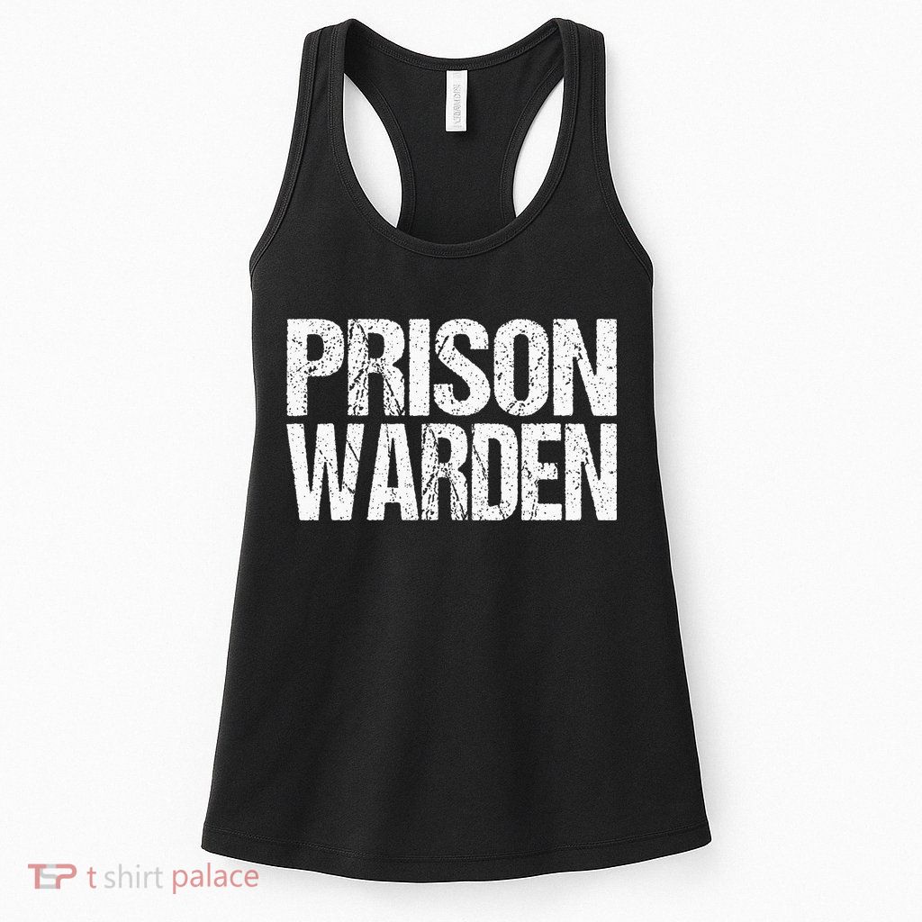 Prison Warden Police Officer Guard Lazy Halloween Costume Womens Tank Top
