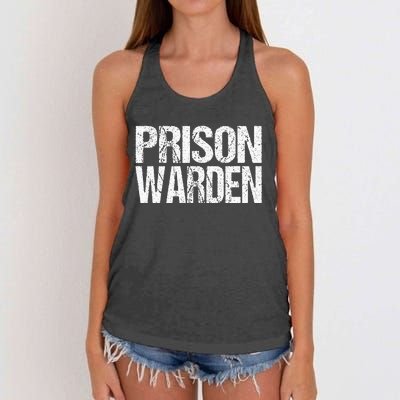 Prison Warden Police Officer Guard Lazy Halloween Costume Women's Knotted Racerback Tank