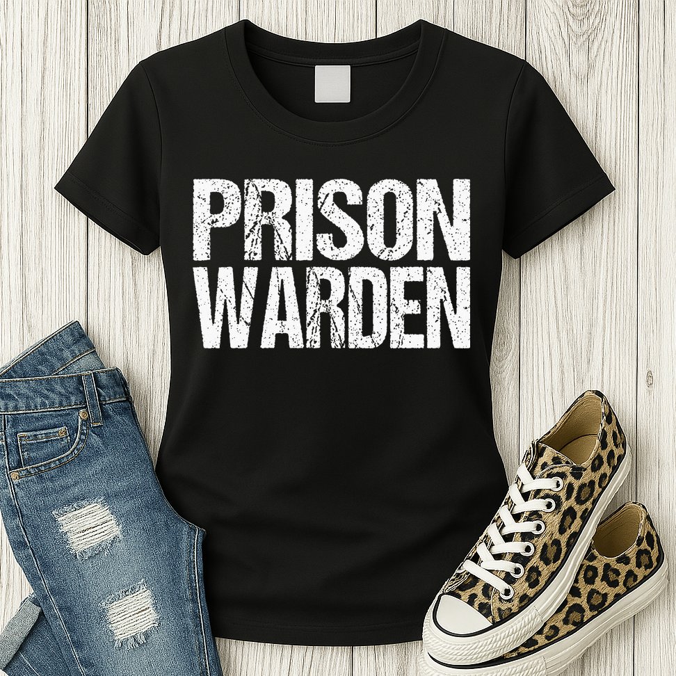 Prison Warden Police Officer Guard Lazy Halloween Costume Womens T-Shirt