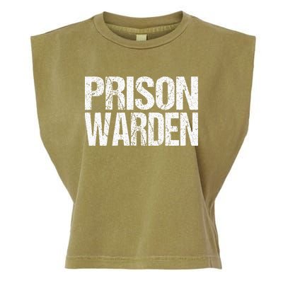 Prison Warden Police Officer Guard Lazy Halloween Costume Garment-Dyed Women's Muscle Tee