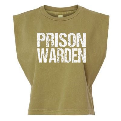 Prison Warden Police Officer Guard Lazy Halloween Costume Garment-Dyed Women's Muscle Tee