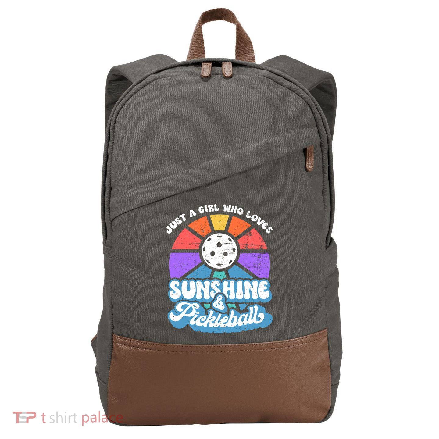 Pickleball, Wo Pickleball Tee, Pickleball Lover Cotton Canvas Backpack