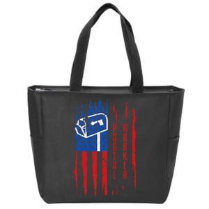 Postal Worker Patriotic US Post Mail Carrier Man Women Zip Tote Bag