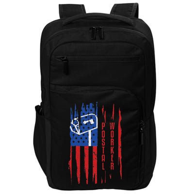 Postal Worker Patriotic Us Post Mail Carrier Man Impact Tech Backpack