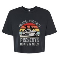 Prestige Worldwide Presents Boats And Hoes Funny Party Boat Bella+Canvas Jersey Crop Tee