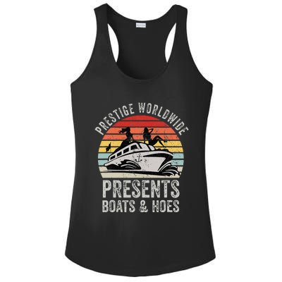 Prestige Worldwide Presents Boats And Hoes Funny Party Boat Ladies PosiCharge Competitor Racerback Tank