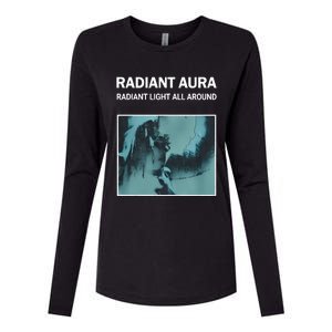 Plies Wearing Radiant Aura Radiant Light All Around Womens Cotton Relaxed Long Sleeve T-Shirt