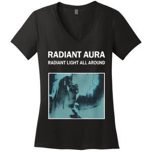 Plies Wearing Radiant Aura Radiant Light All Around Women's V-Neck T-Shirt