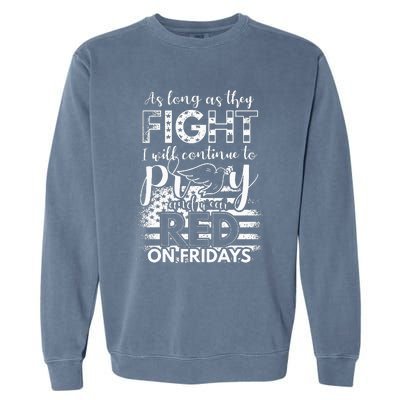 Pray Wear Red Friday Christian Military Garment-Dyed Sweatshirt