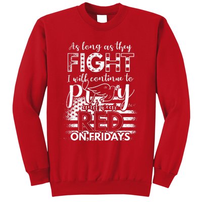 Pray Wear Red Friday Christian Military Sweatshirt