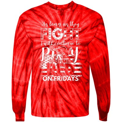 Pray Wear Red Friday Christian Military Tie-Dye Long Sleeve Shirt